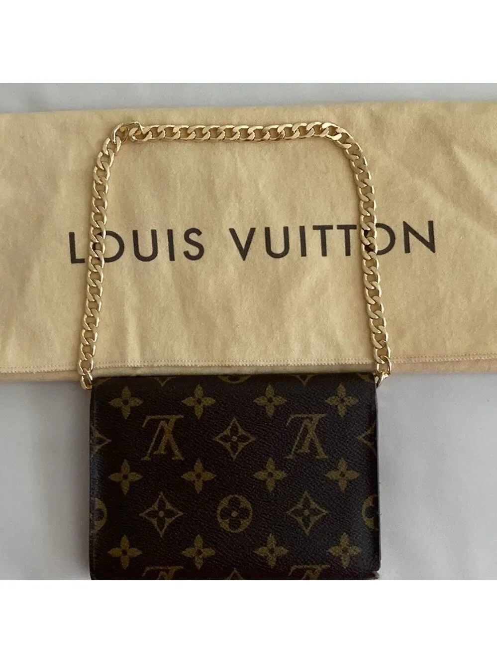 Vintage Louis Vuitton Monogram Wallet Purse SP1918 w/ Chain/Made in France - Picture 3 of 8